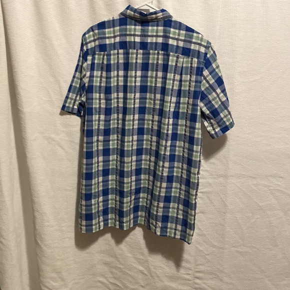 George blue plaid short sleeve button down shirt - Picture 2 of 5